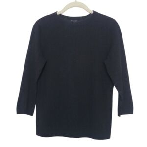 Talbots Pure 100% Cashmere Black Pullover Crewneck Sweater Long Sleeve MD